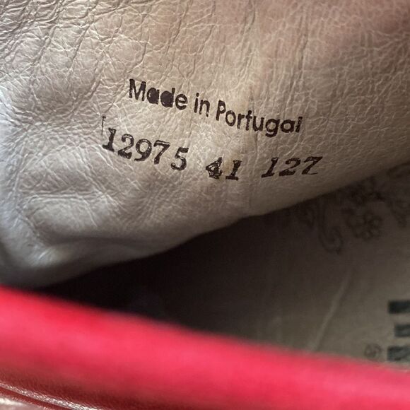 Dkode Red Leather & Suede Gorgeous Ankle Booties Block Heel Women’s Size EU 41 - Picture 6 of 13